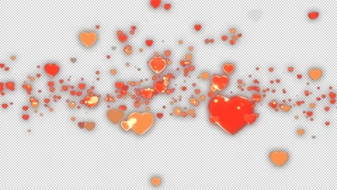 Alpha channel. Small hearts create a greeting lettering for Valentine's Day. Stock Footage 147021945