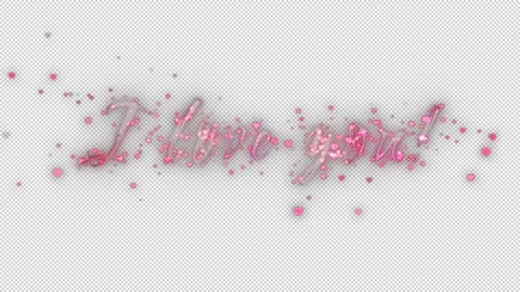 Alpha channel. Small hearts create a greeting lettering for Valentine's Day. Stock Footage 147325266