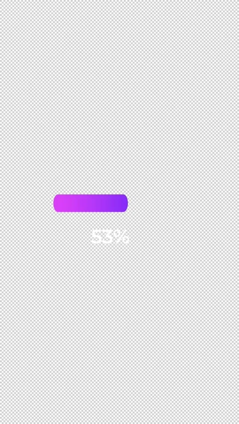 Alpha channel transparency loading progress bar with increasing percentage from Stock Footage 347733544