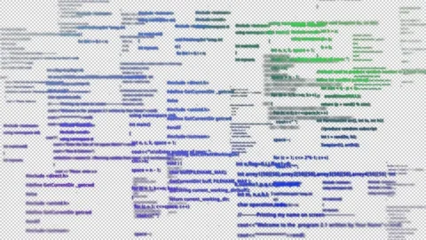 Alpha Computer ai machine learning programming language data code Stock Footage 149636343