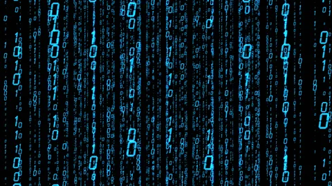 Alpha The computer binary digital rain of the matrix 2 Stock Footage 126563332