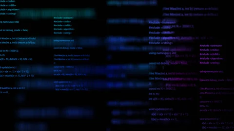 Alpha Computer data code screen scrolling Stock Footage 122414786
