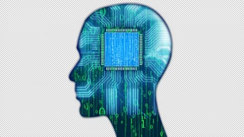 Alpha Data storage of AI brain chip circuit board Stock Footage 149636589