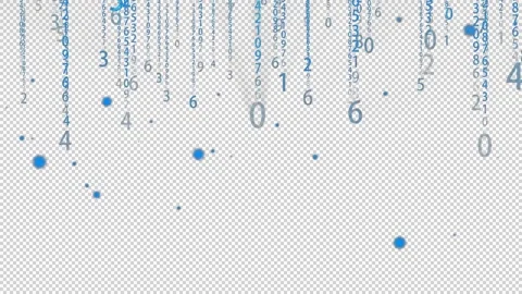 Alpha Digital rain Stock Footage 136666120