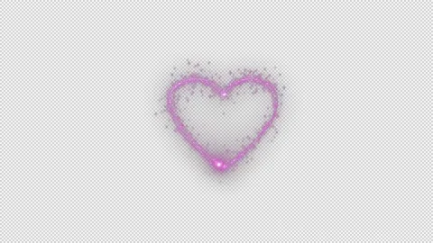 Alpha Fluorescent heart-shaped particles love background Stock Footage 305027482