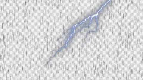 Alpha Heavy rain, lightning and thunder Vídeo Stock 336388550