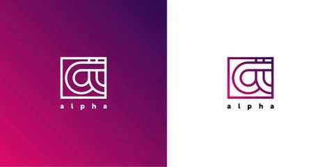 Alpha letter stylized vector, Letter of the alphabet, Vector illustration Eps Stock Illustration
