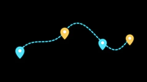 Alpha Map Location Route Reveal Motion Graphic Video stock 333782082