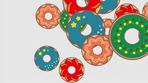 Alpha Material Donut Pop Transition CG Stock Footage 240090070