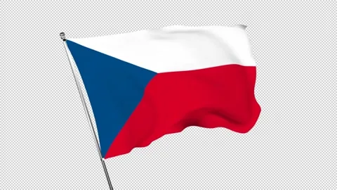 Alpha Material National Flag Czech Republic Stock Footage 239704804
