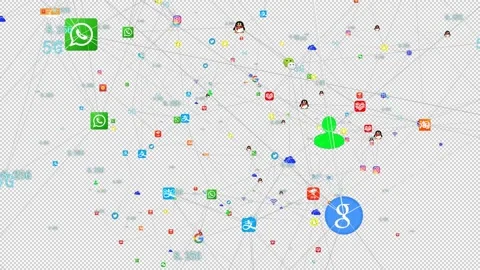 Alpha mobile Internet social media network app space connection Stock Footage 155730565