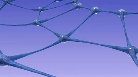 Alpha Molecular net chain from glass and blue crystals. Stock Footage 71433897