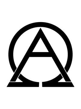 Alpha omega on white background for tattoo symbol religion icon logo. Stock Illustration