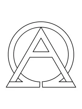Alpha omega on white background for tattoo symbol religion icon logo Stock Illustration