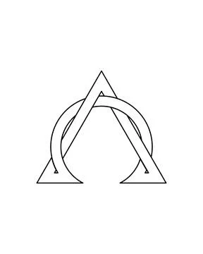 Alpha omega on white background for tattoo symbol religion icon logo. Stock Illustration