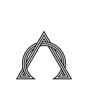 Alpha omega on white background for tattoo symbol religion icon logo. Stock Illustration