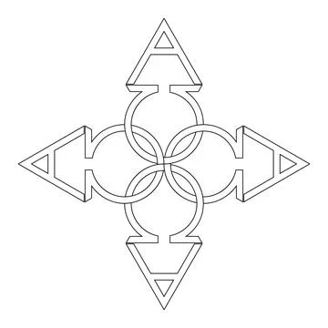 Alpha omega on white background for tattoo symbol religion icon logo. Stock Illustration