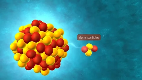 Alpha partiles radioactive decay Stock Footage 312412525