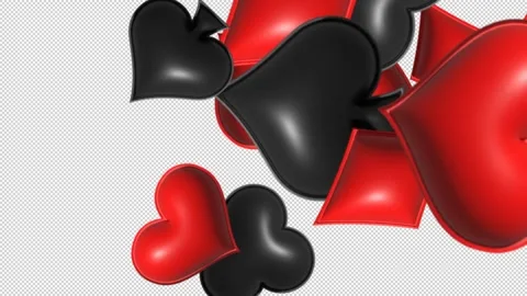 Alpha Red Playing Card Transition Stock Footage 238808270