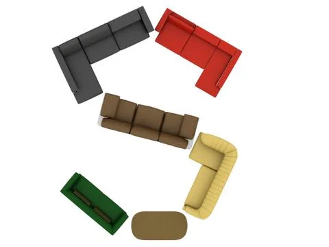 Alpha s made by using furnitures Illustrazione stock