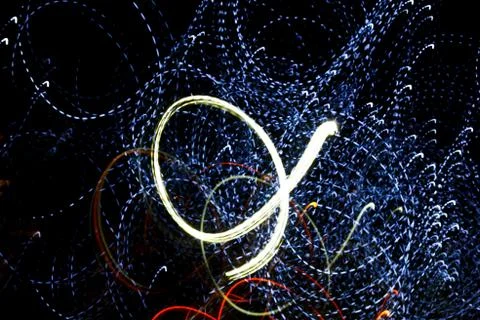 Alpha sign glowing line. Stock Photos