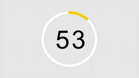 Alpha Transparent countdown overlay timer for a workout or gym video Stock Footage 244442710