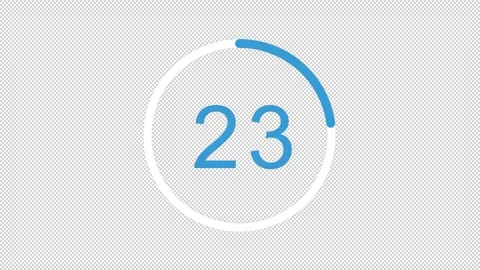 Alpha Transparent countdown overlay timer for a workout or gym video Stock Footage 244444802