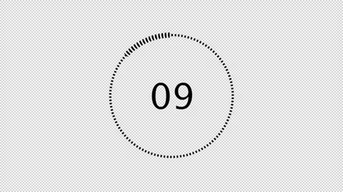 Alpha Transparent countdown overlay timer for a workout or gym video Video stock 303965078