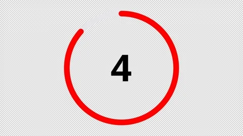 Alpha Transparent countdown overlay timer for a workout or gym video Stock Footage 333643752