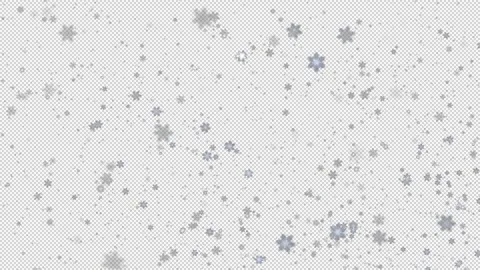 Alpha Transparent snowflake particles falling background Stock Footage 297725167