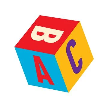 Alphabet 3d Cube Block With A B C Letters Icon Stock Illustration