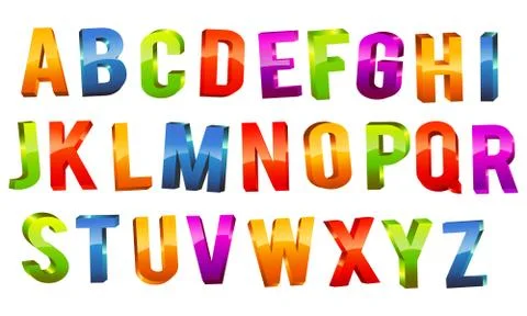 Alphabet 3D Text Illustrazione stock