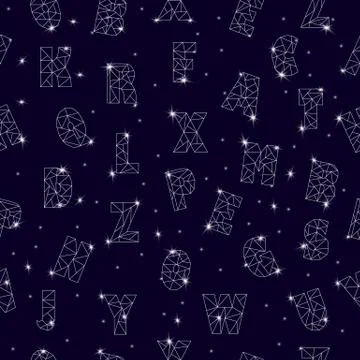 Alphabet ABC seamless pattern alphabetical font constellation with letters from Stock Illustration