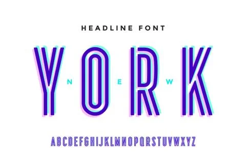 Alphabet and font. Bold, regular and medium uppercase letters Stock Illustration