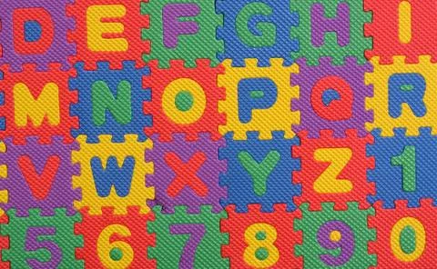 Alphabet and numbers Stock Photos