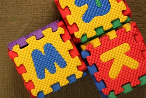 Alphabet and numbers Stock Photos