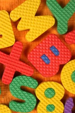 Alphabet and numbers Stock Photos