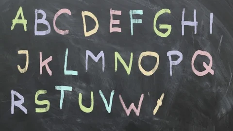  Alphabet Animation On Chalkboard. Stock Footage 95635655