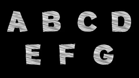 Alphabet A, B, C, D, E, F and G Scribble lettering animation Stock Footage 328137315