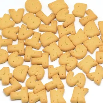 Alphabet biscuit Stock Photos