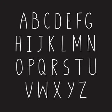 Alphabet on black background Stock Illustration