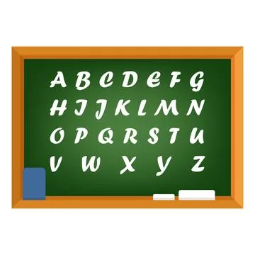 Alphabet blackboard icon in flat style. ABC text on board vector illustrati.. Stock Illustration