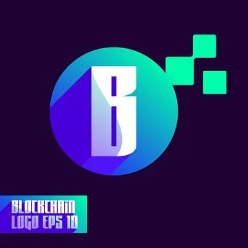 Alphabet Blockchain B Logo Stock Illustration