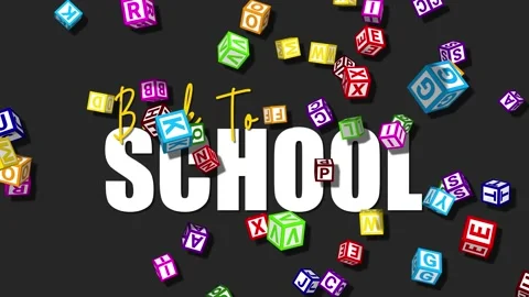 Alphabet Blocks Falling Slow Motion 3D Rendering, Back To School Appears Stock Footage 201866355