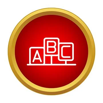 Alphabet blocks forming learning and education concept icon Stock Illustration
