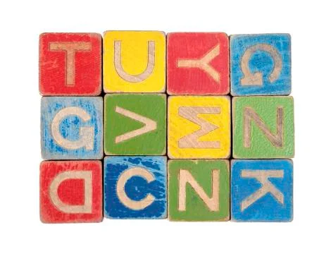 Alphabet blocks isolated Stock Photos