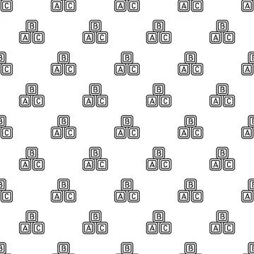 Alphabet blocks repeating pattern for childhood education Stockillustratie