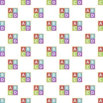 Alphabet blocks repeating pattern for children education background Stock Illustration