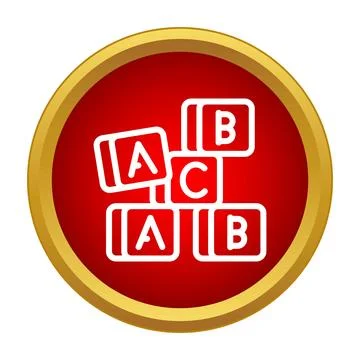 Alphabet blocks stacking learning playing education icon Stock Illustration
