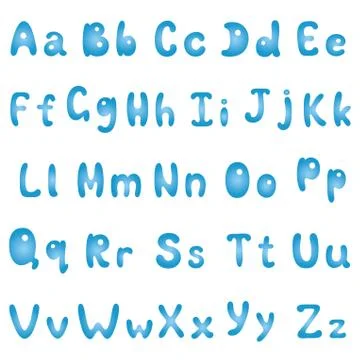 Alphabet, blue Stock Illustration